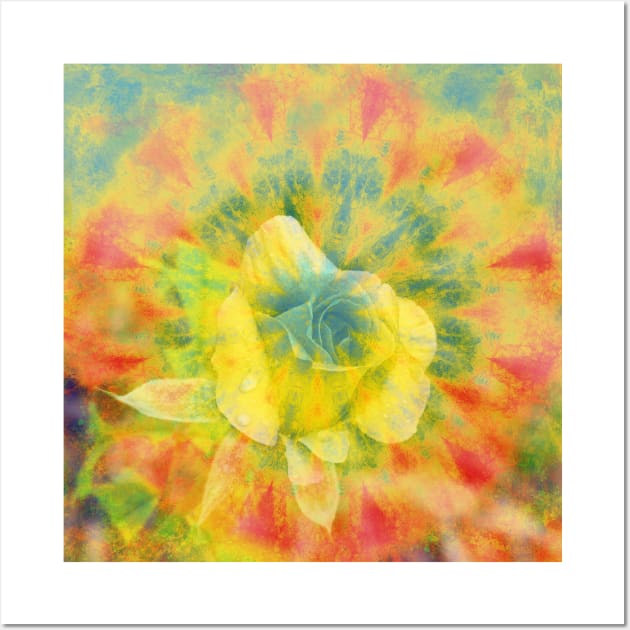 Mysterious rose in vibrant mandala Wall Art by hereswendy